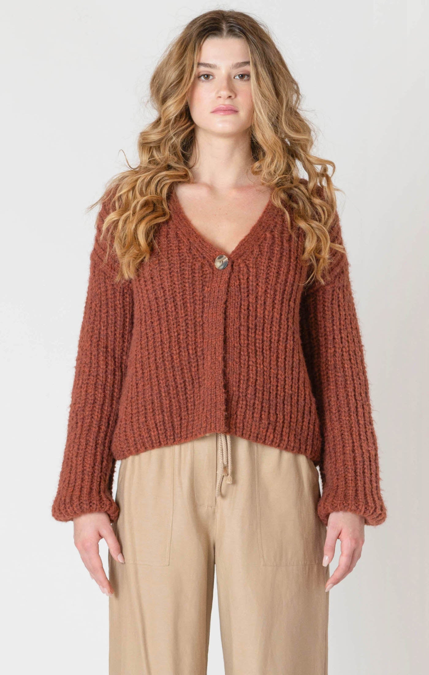 Cardigan en Tricot à un Seul Bouton