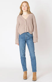 Cardigan Texturé à Manches Repliées