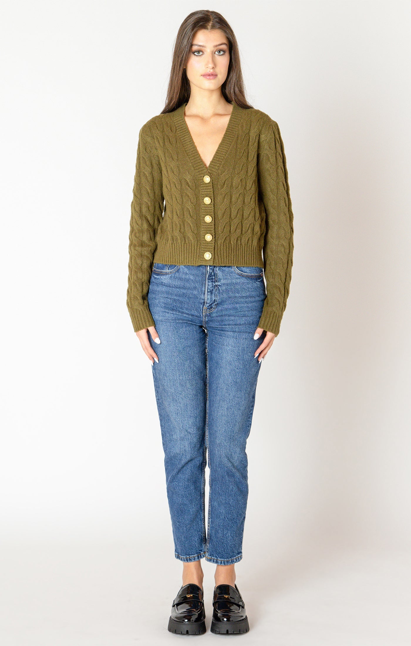 Cardigan en Tricot Boutons Dorés