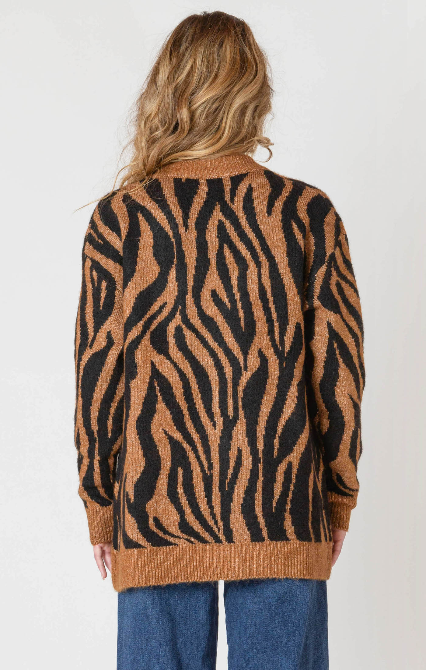 Cardigan à Motifs Boutonné à l’Avant
