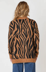Cardigan à Motifs Boutonné à l’Avant