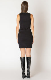 Robe Droite en Tricot Col Boutons