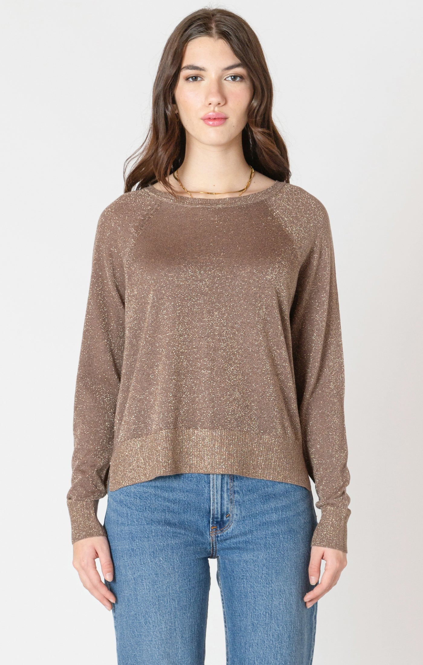 Chandail Raglan en Tricot Fin et Lurex