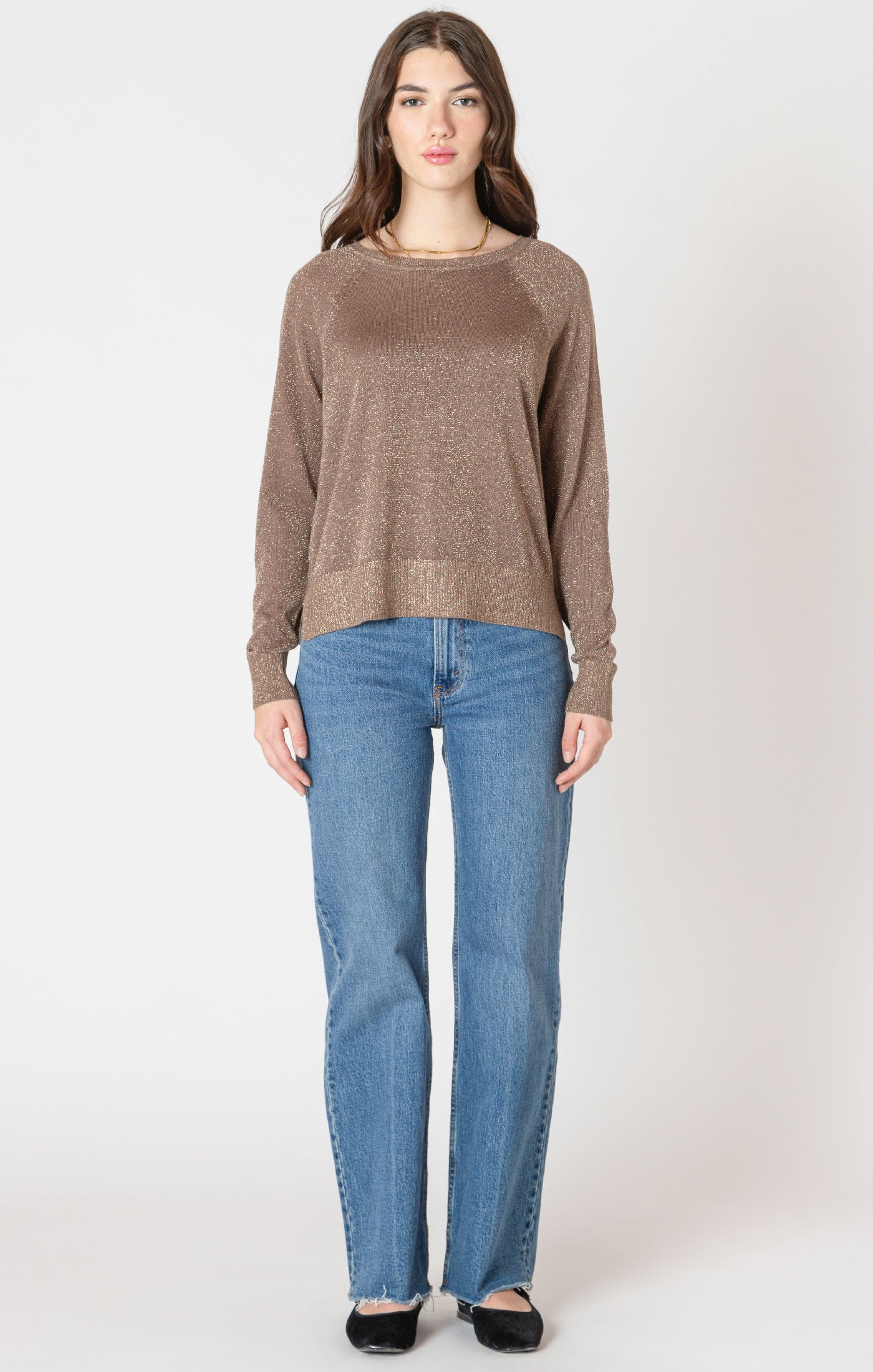 Chandail Raglan en Tricot Fin et Lurex