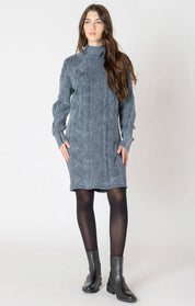 Robe Pull à Col Montant en Tricot