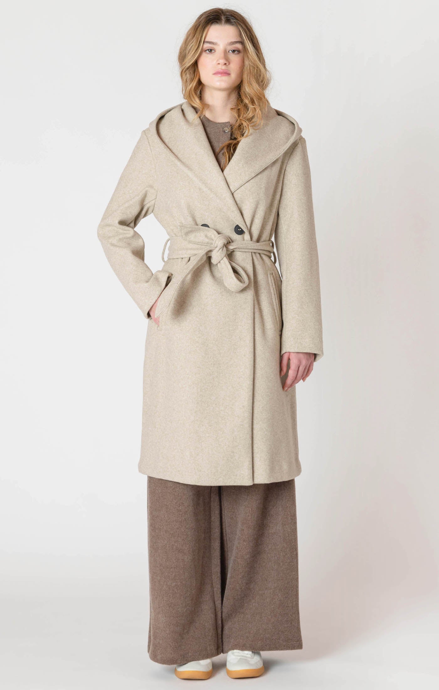 Manteau à Capuchon avec Ceinture