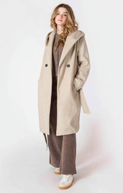 Manteau à Capuchon avec Ceinture