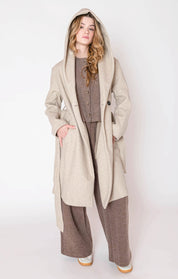 Manteau à Capuchon avec Ceinture