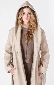 Manteau à Capuchon avec Ceinture
