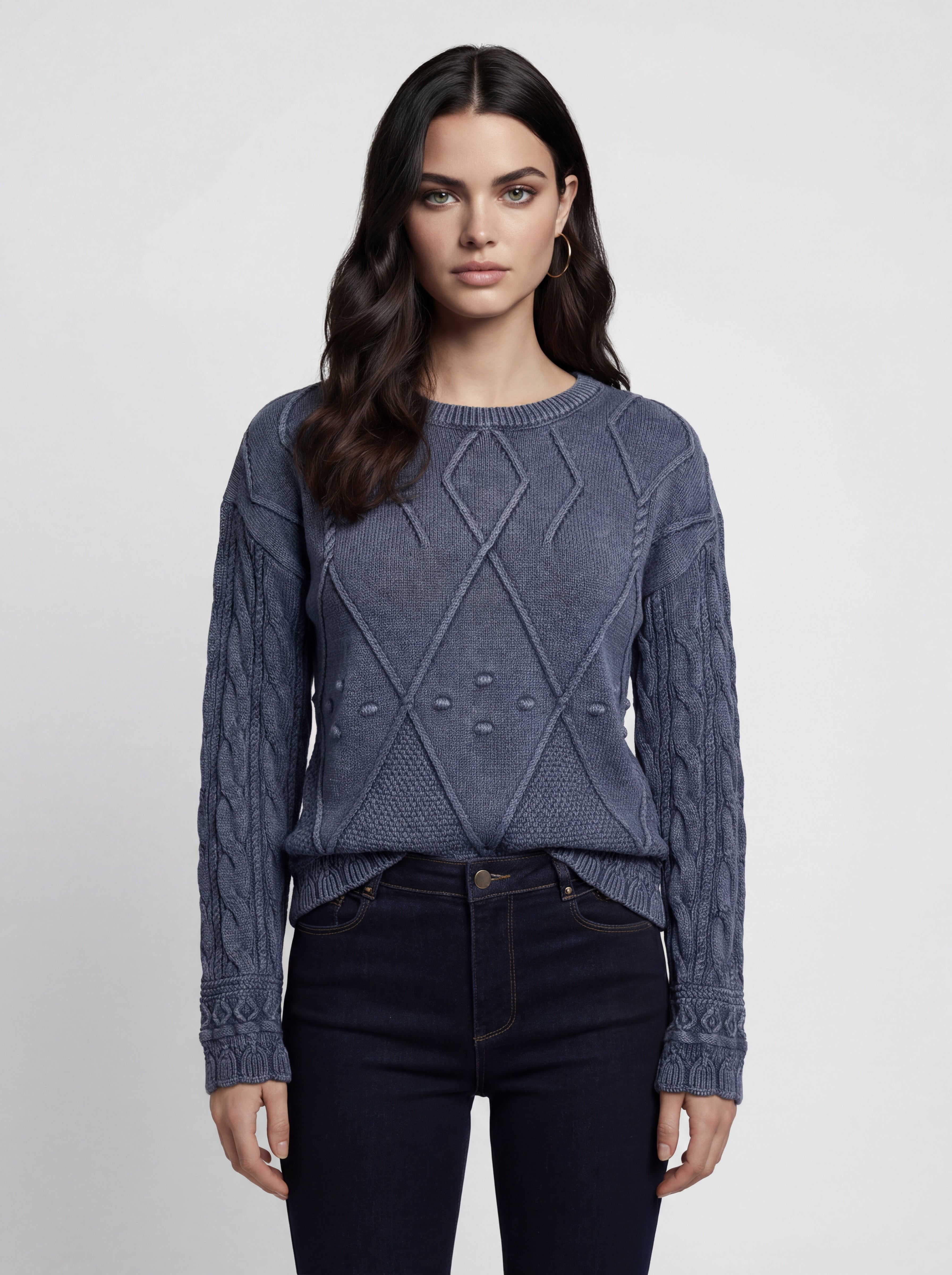 Chandail Marine en tricot, Marine, photo 1
