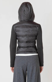 Manteau Matelassé à Tissus Mixtes