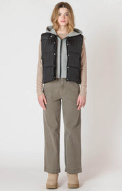 Veste Courte Matelassée avec Capuchon