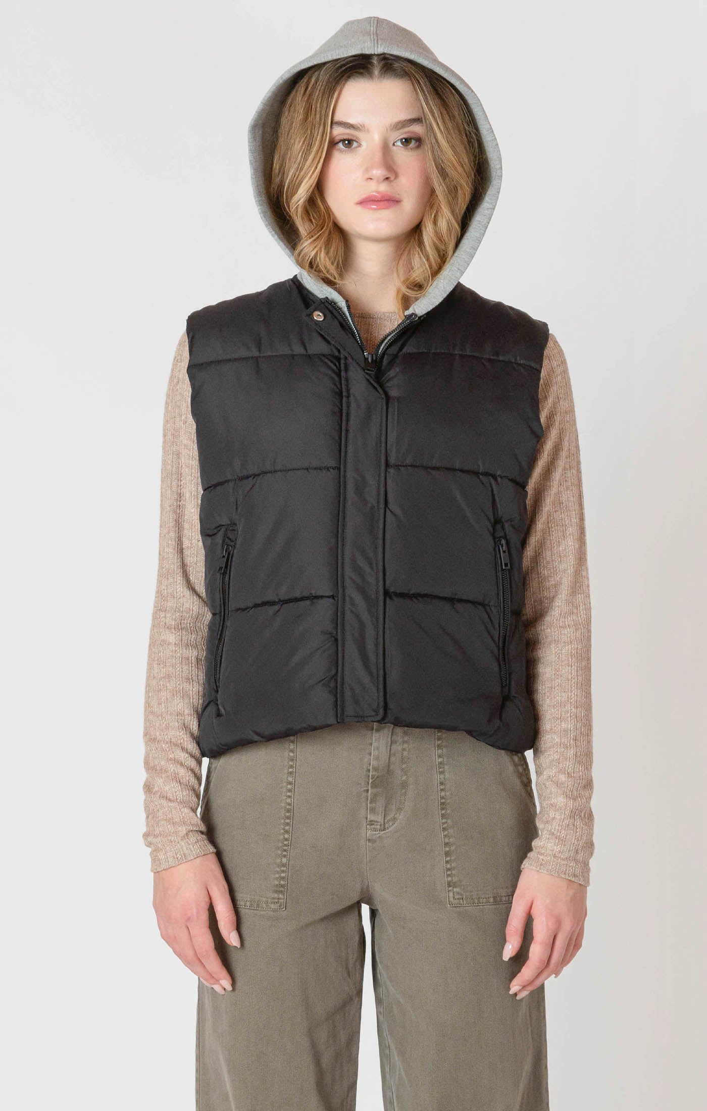 Veste Courte Matelassée avec Capuchon