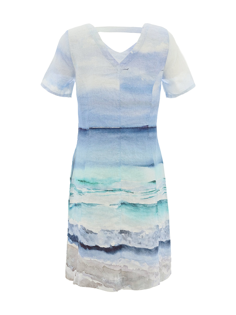 Robe en Lin Imprimée Bord de Mer