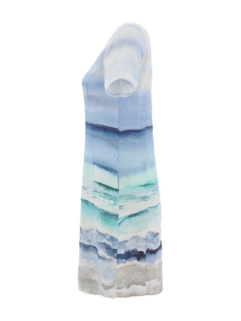 Robe en Lin Imprimée Bord de Mer