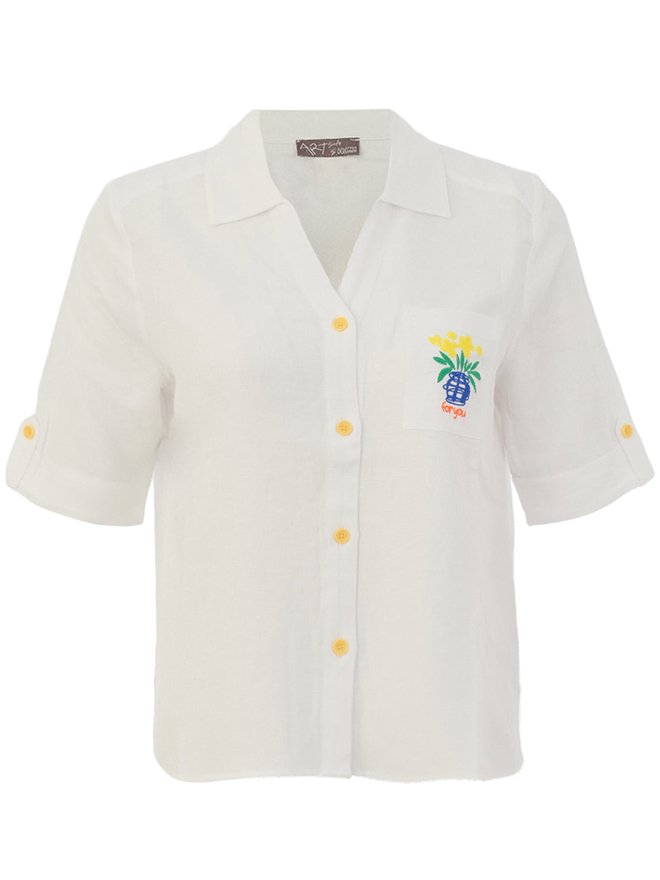 Blouse Manches Courtes Imprimé dans le Dos