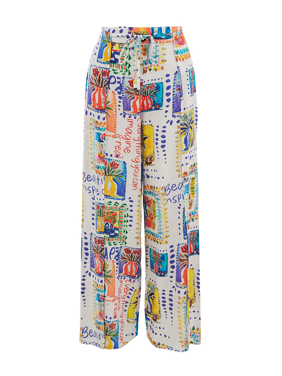 Pantalon Imprimé Fluide Ouvertures sur les côtés