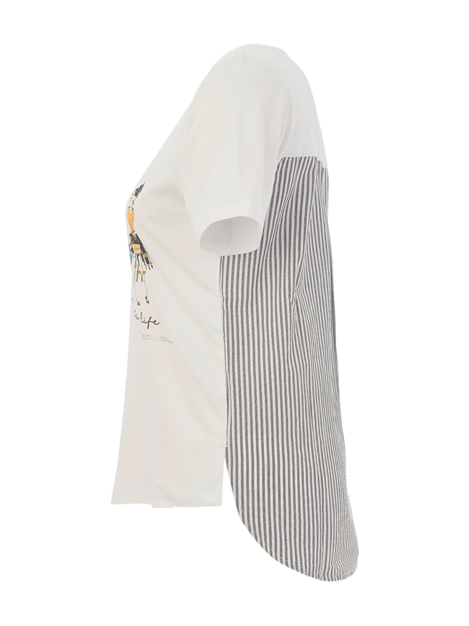 Chandail Manche Courtes Dos Rayé