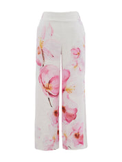 Pantalon en Lin Imprimé Floral
