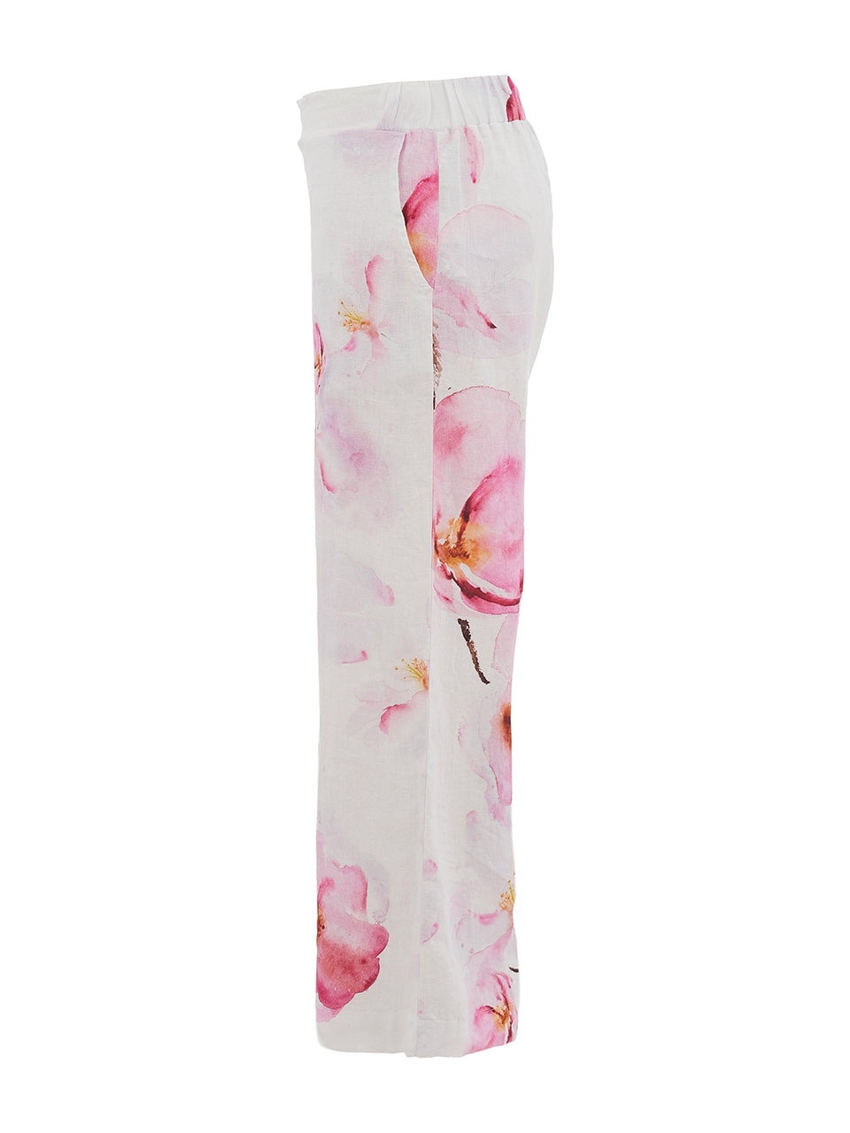 Pantalon en Lin Imprimé Floral