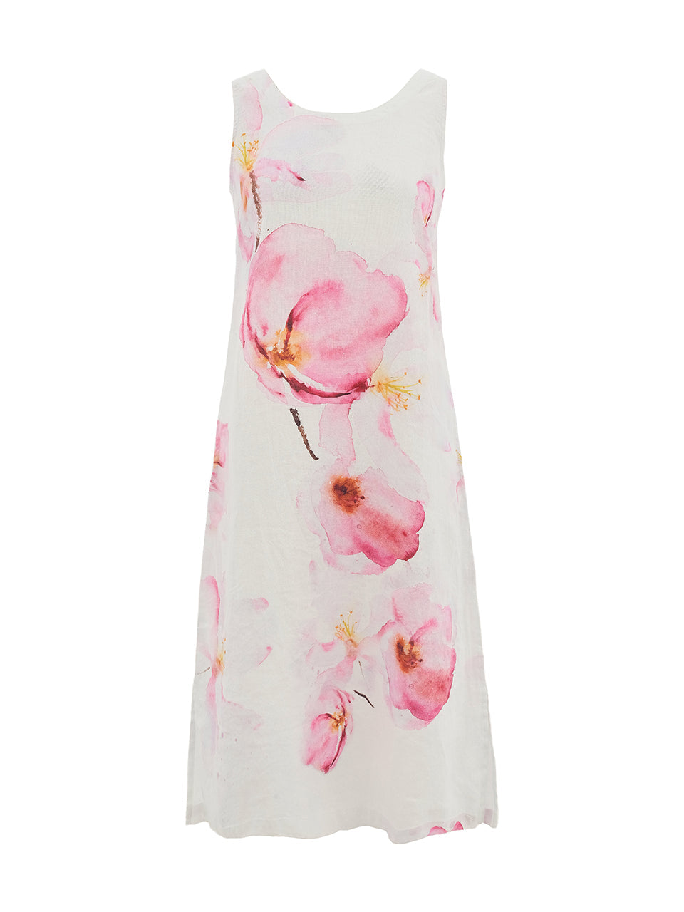 Robe Longue en Lin Imprimé Art