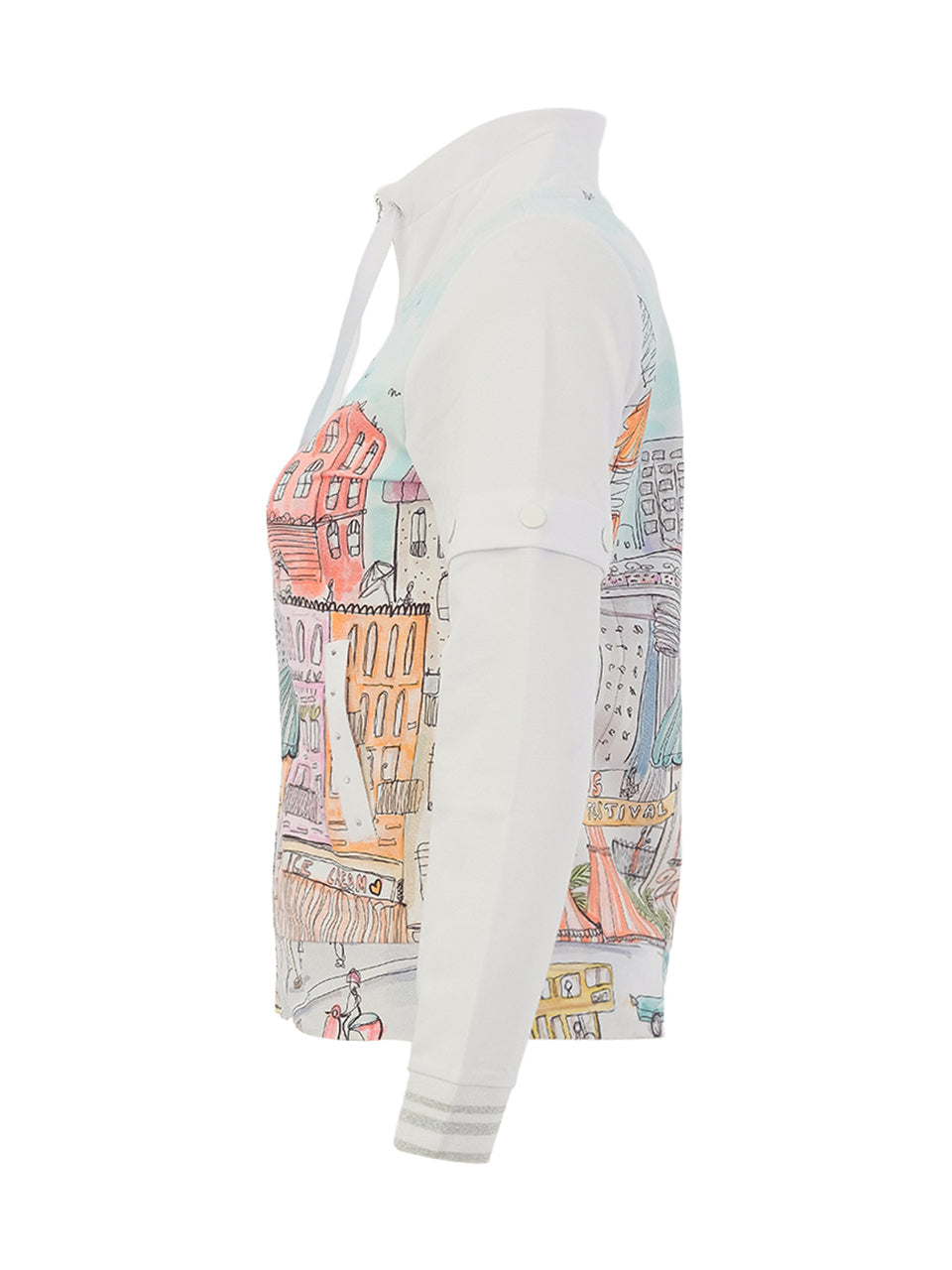 Cardigan Manches Détachables Imprimé Art