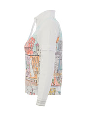 Cardigan Manches Détachables Imprimé Art