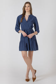 Robe à Volants Ceinturée