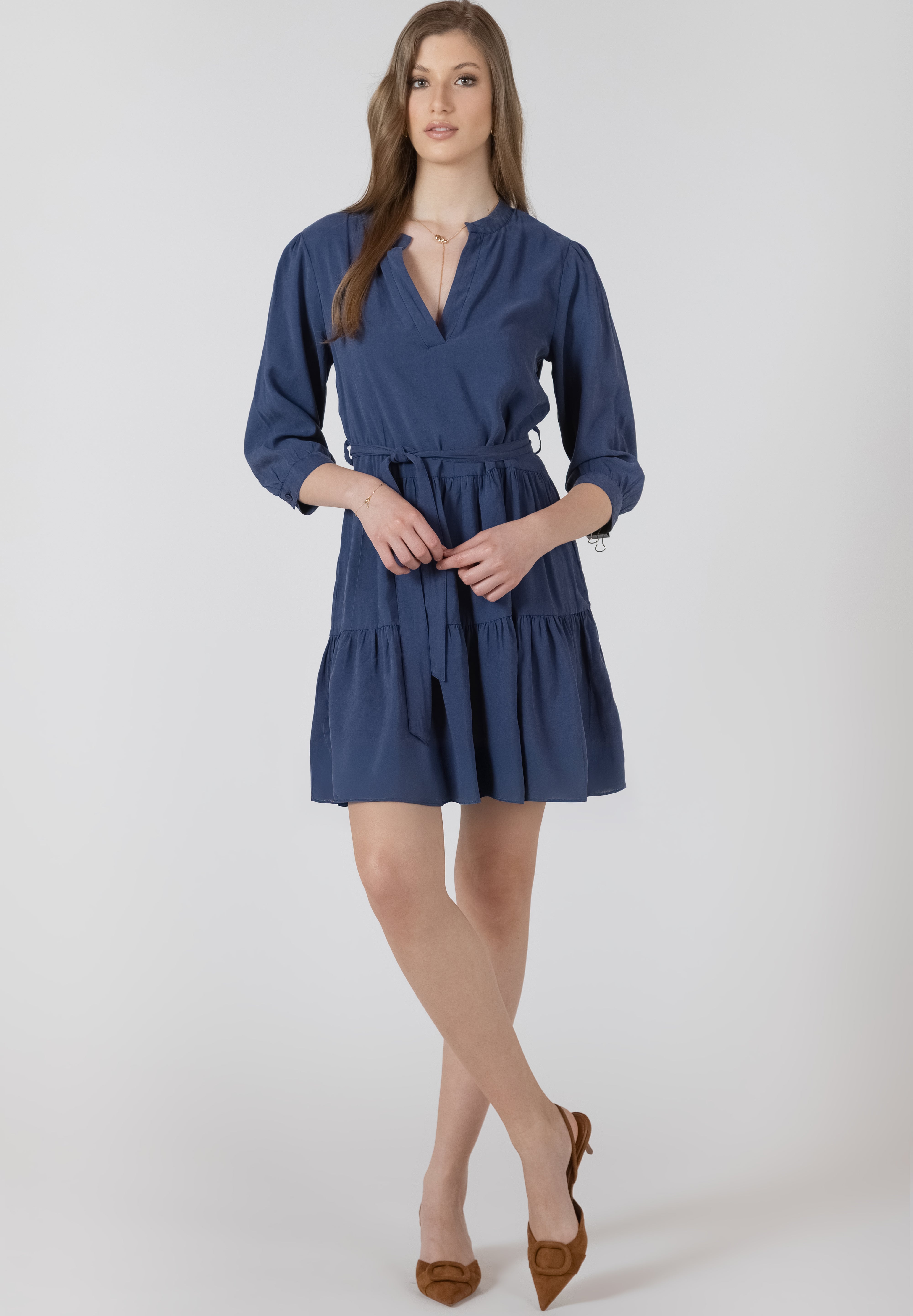 Robe à Volants Ceinturée