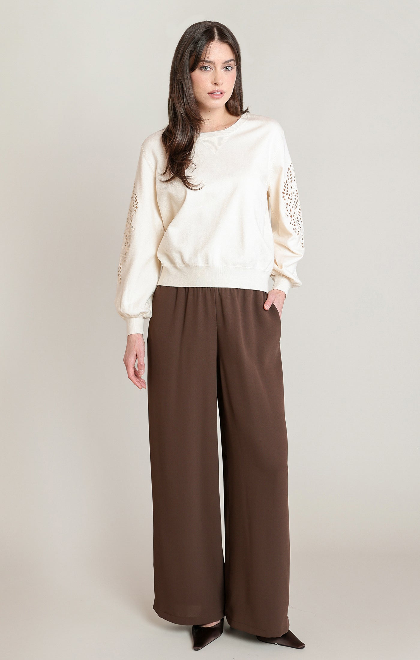 Pantalon à Jambe Large à Enfiler