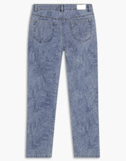 Jeans Cheville Confort Extrème Imprimé Feuillage Ton sur Ton