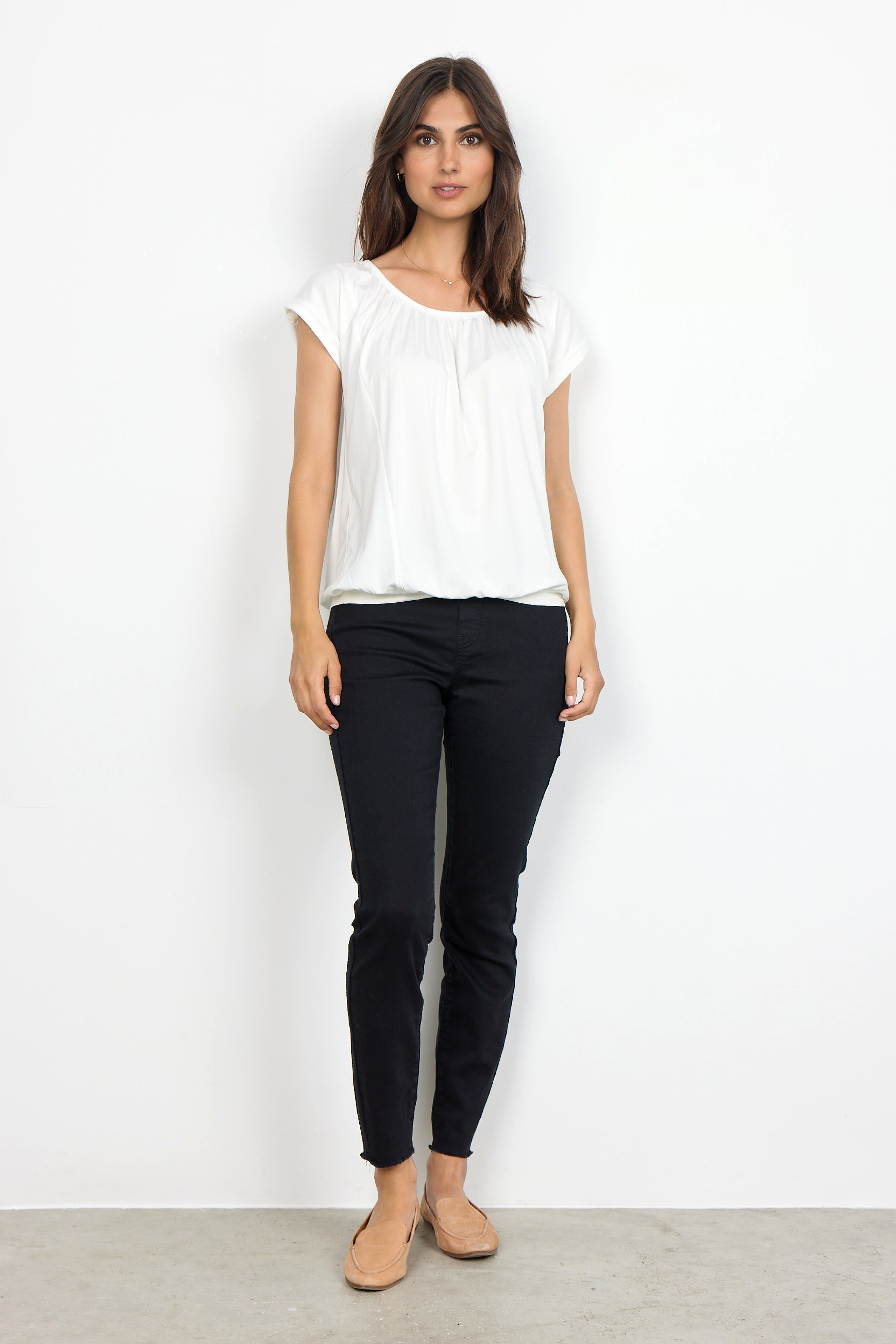 T-Shirt col en U Bande cammouflante pour le ventre