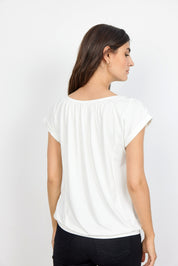 T-Shirt col en U Bande cammouflante pour le ventre