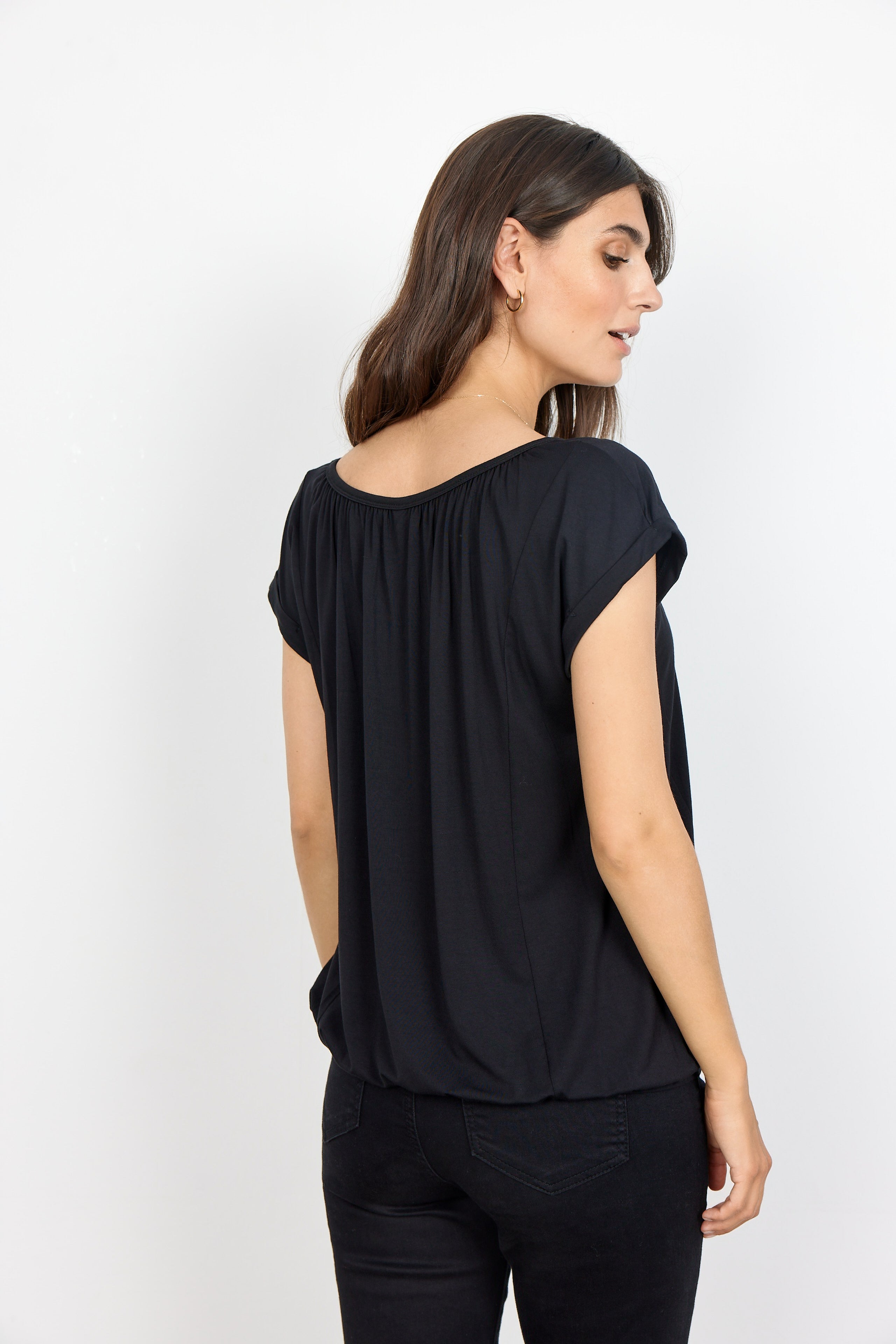T-Shirt col en U Bande cammouflante pour le ventre