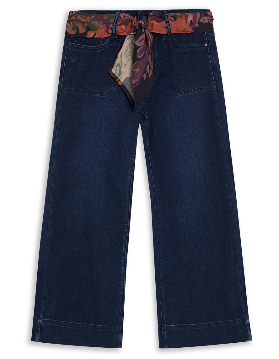 Jeans Jambe Large avec Foulard