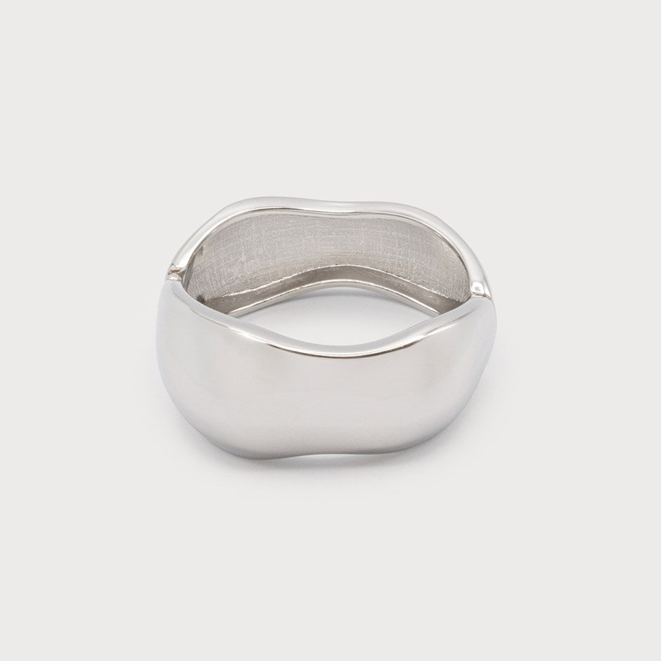 Grand Bracelet Ondulé Argenté Caracol, vue du produit