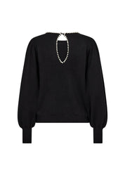 Chandail Tricot Léger Perles au Cou Trou au Dos