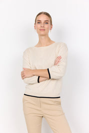 Chandail Tricot Fin Manches aux Coudes