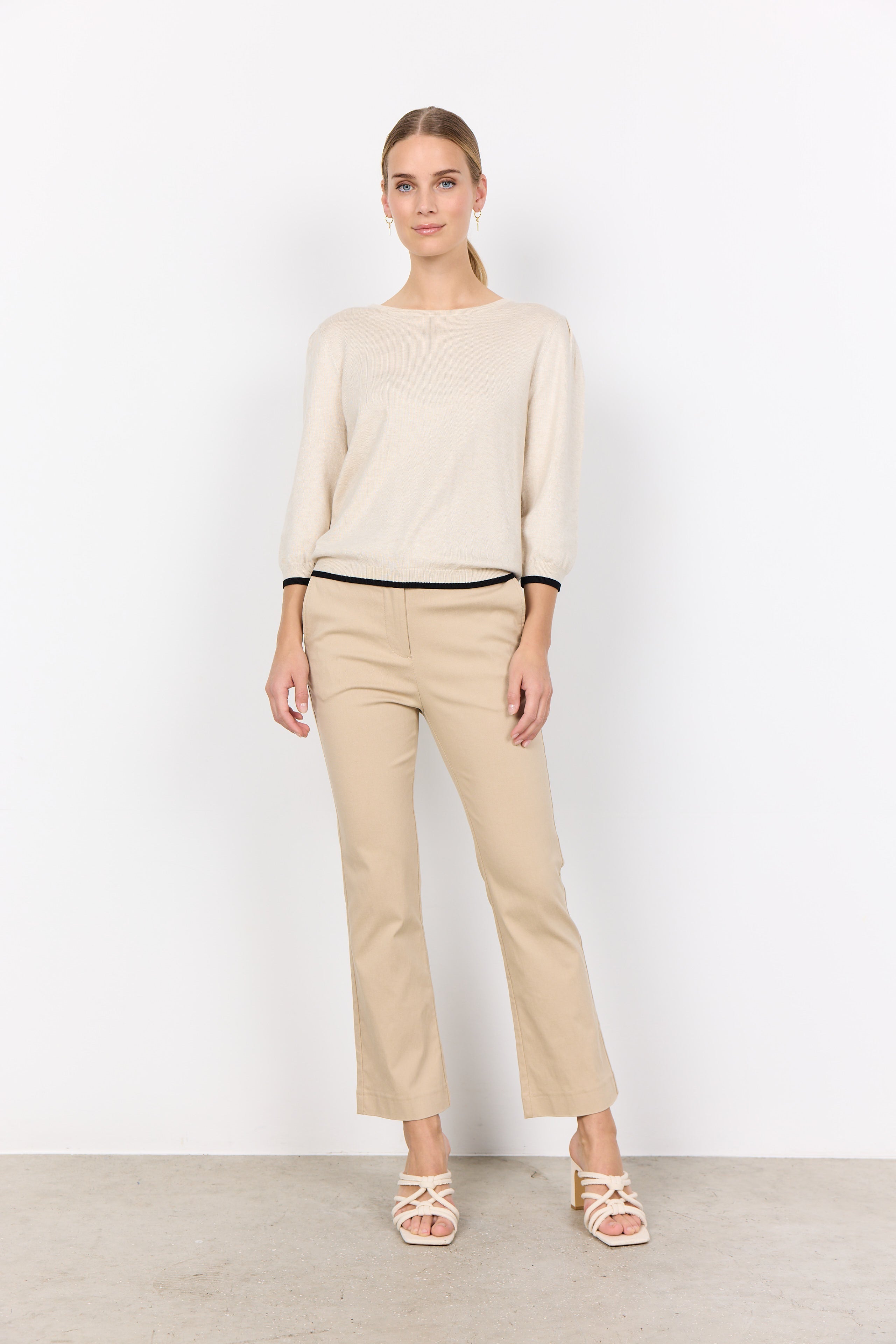 Chandail Tricot Fin Manches aux Coudes