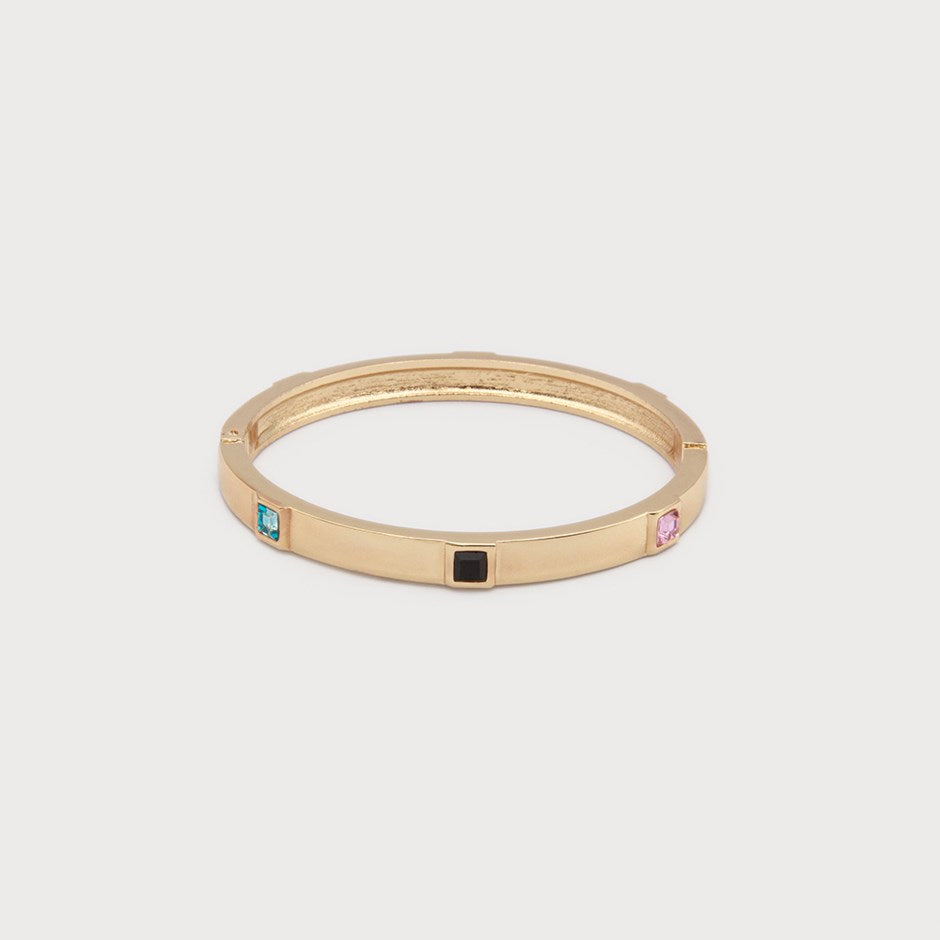 Bracelet Rigide à Petites Pierres Doré Caracol, vue du produit
