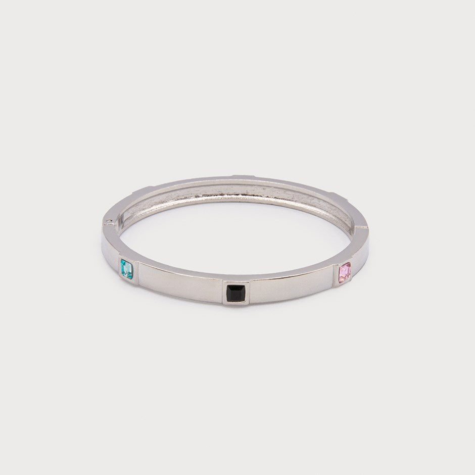 Bracelet Rigide à Petites Pierres Argenté Caracol, vue du produit