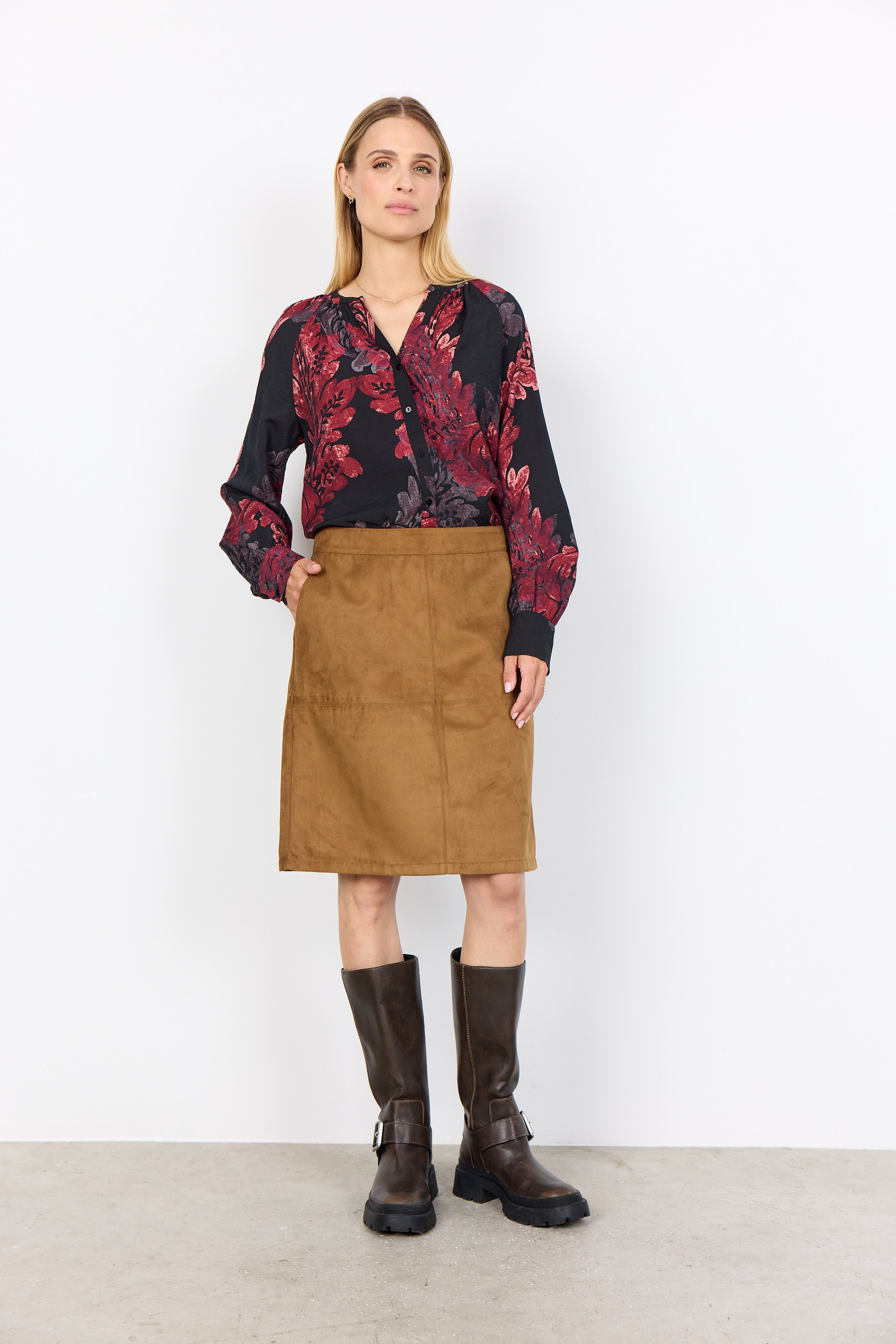 Blouse Chemisier Imprimé Floral Col en V