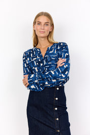 Top Style Chemisier Col en V Imprimée