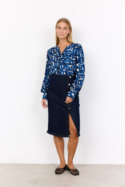 Top Style Chemisier Col en V Imprimée
