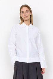 Blouse blanche SC-NETTI 136 SOYA Concept à col classique et boutonnage caché