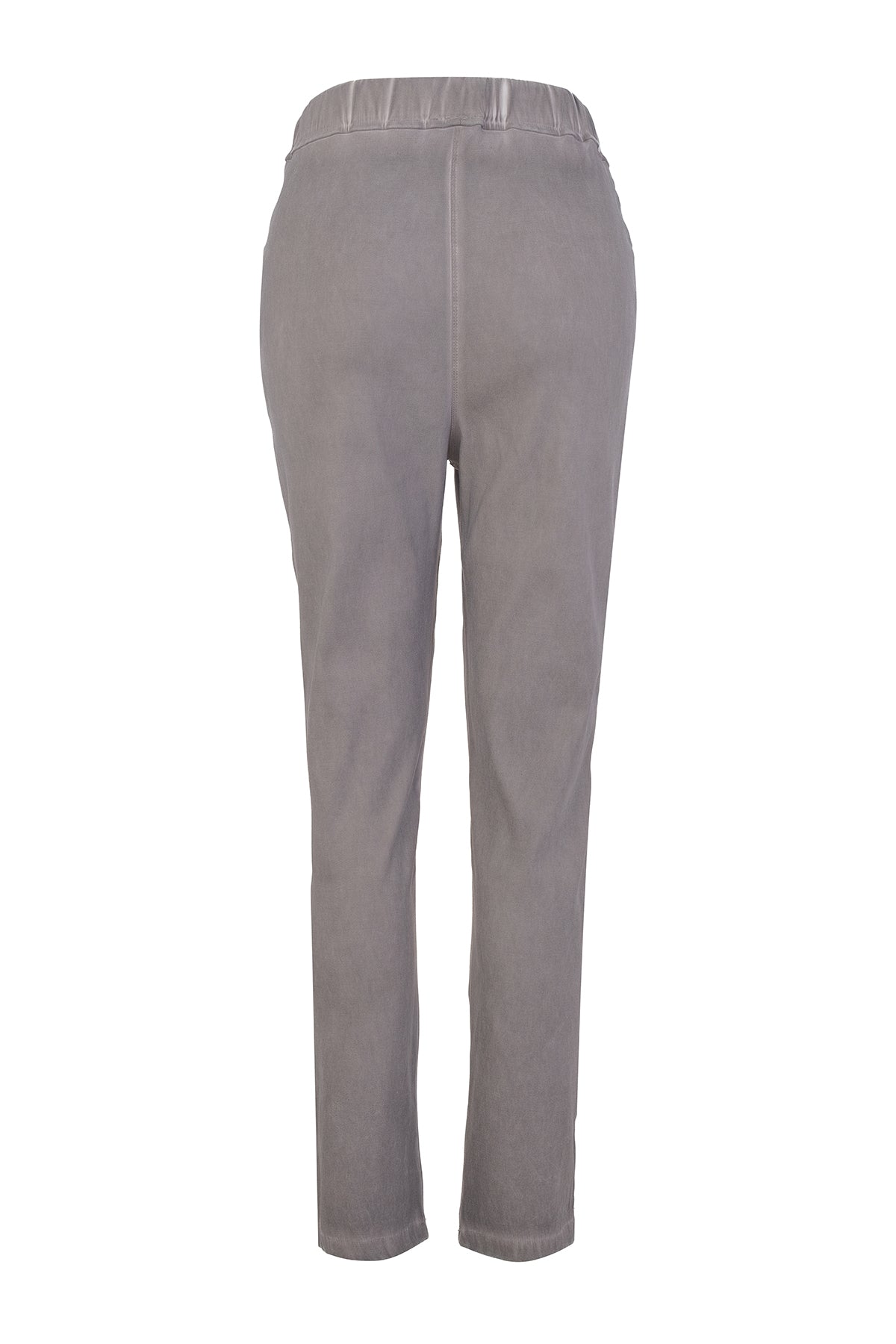 Pantalon Taille Élastique Gris avec Fleurs Paillettes Discrètes