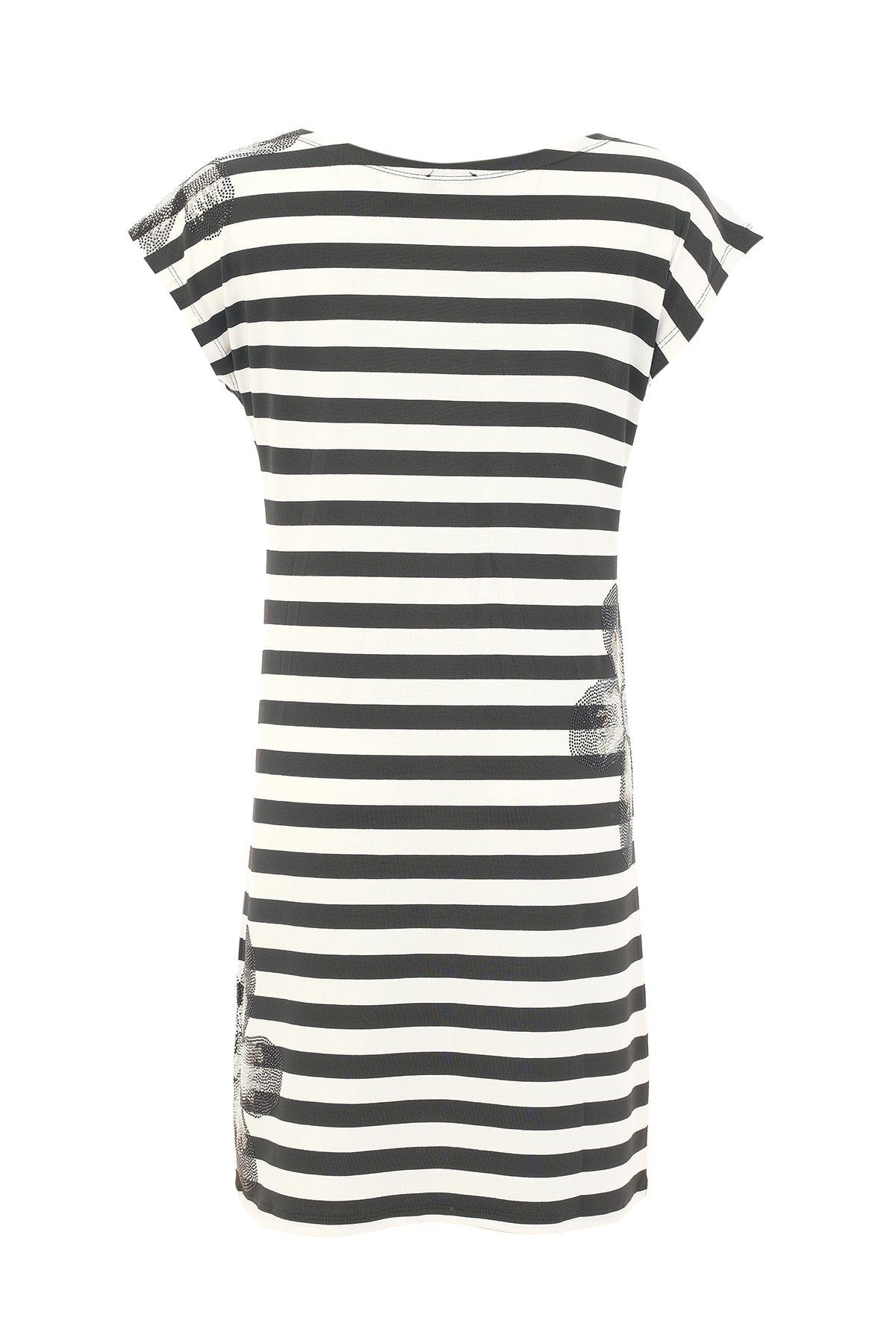 Robe Droite Rayé avec Détails de Strauss