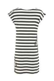 Robe Droite Rayé avec Détails de Strauss