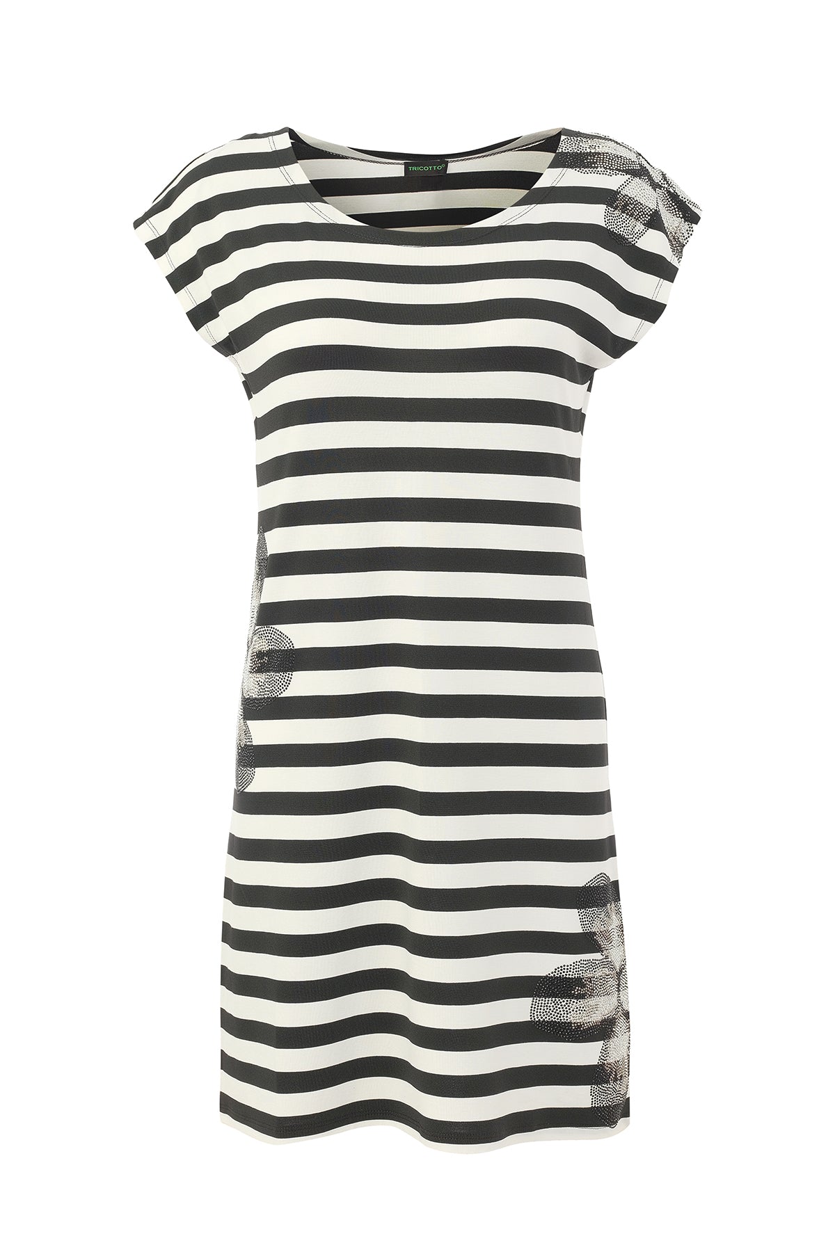 Robe Droite Rayé avec Détails de Strauss