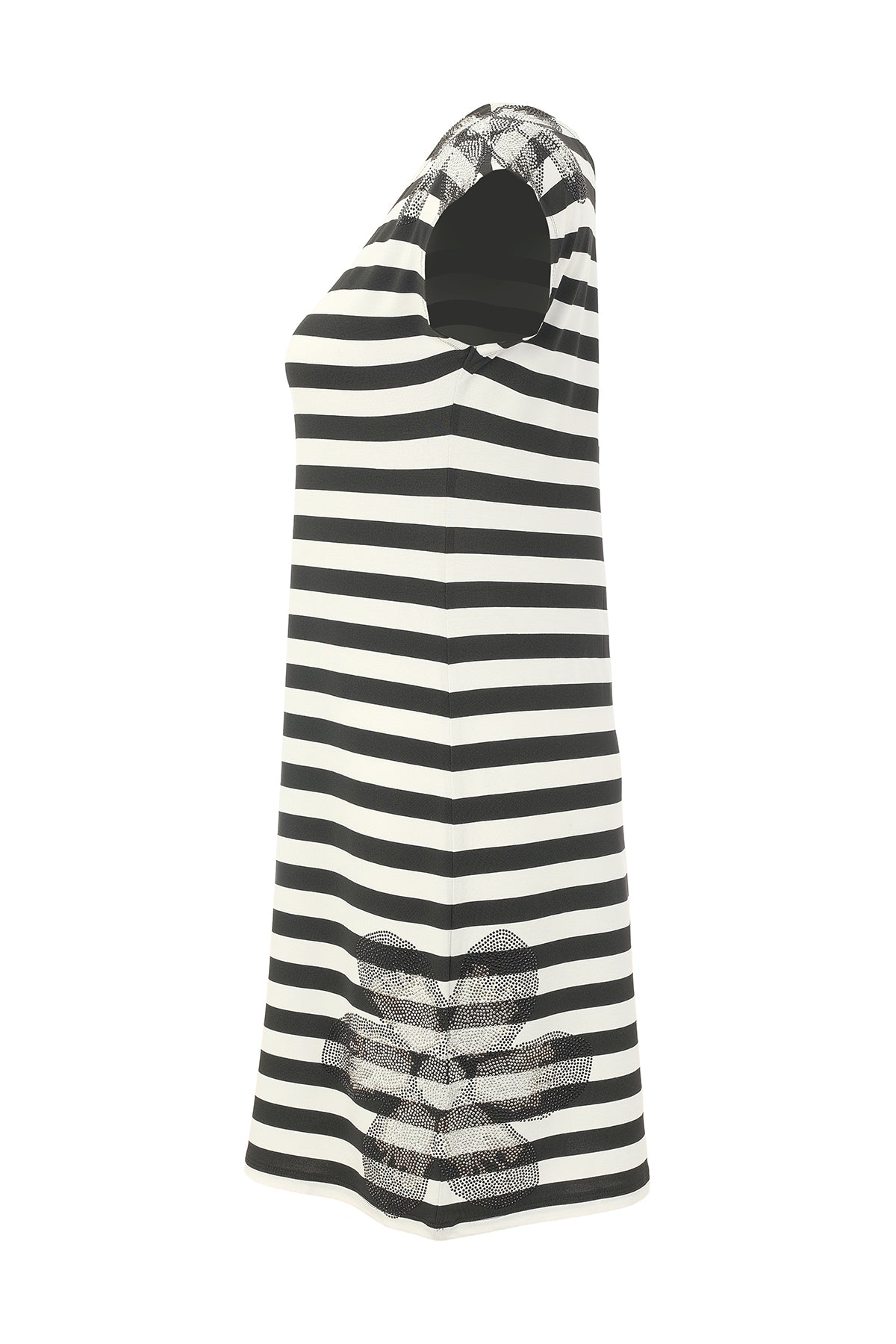 Robe Droite Rayé avec Détails de Strauss